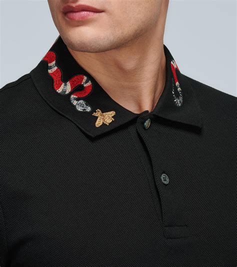 gucci shirt snake|gucci polo shirt snake collar.